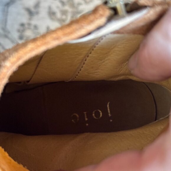 Joie Dalton Boot Women's Size 7 Cognac Brown Side Zipper Suede Ankle Bootie - Picture 6 of 9